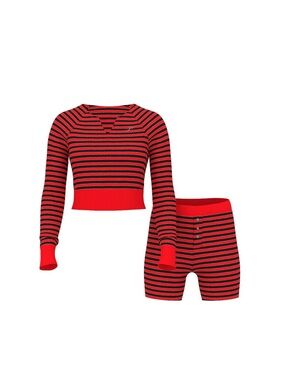 PINK Victoria's Secret Red Striped pajama set size Med NWT